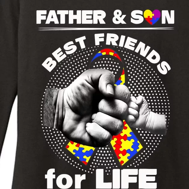 Father And Son Best Friends For Life Ribbon Autism Awareness Womens CVC Long Sleeve Shirt