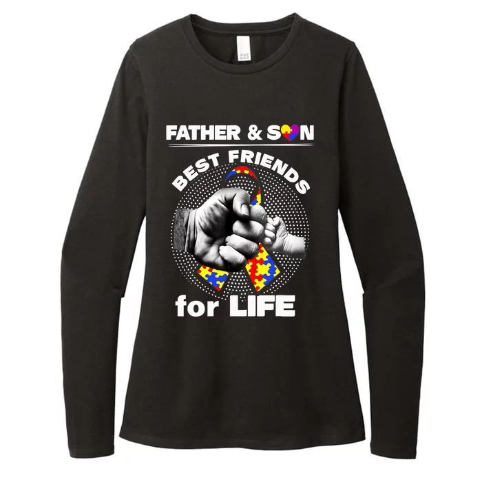 Father And Son Best Friends For Life Ribbon Autism Awareness Womens CVC Long Sleeve Shirt