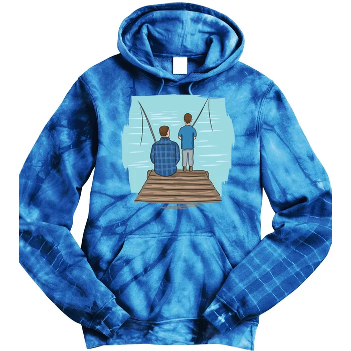 Father And Son Fishing Partners For Life Gift Tie Dye Hoodie