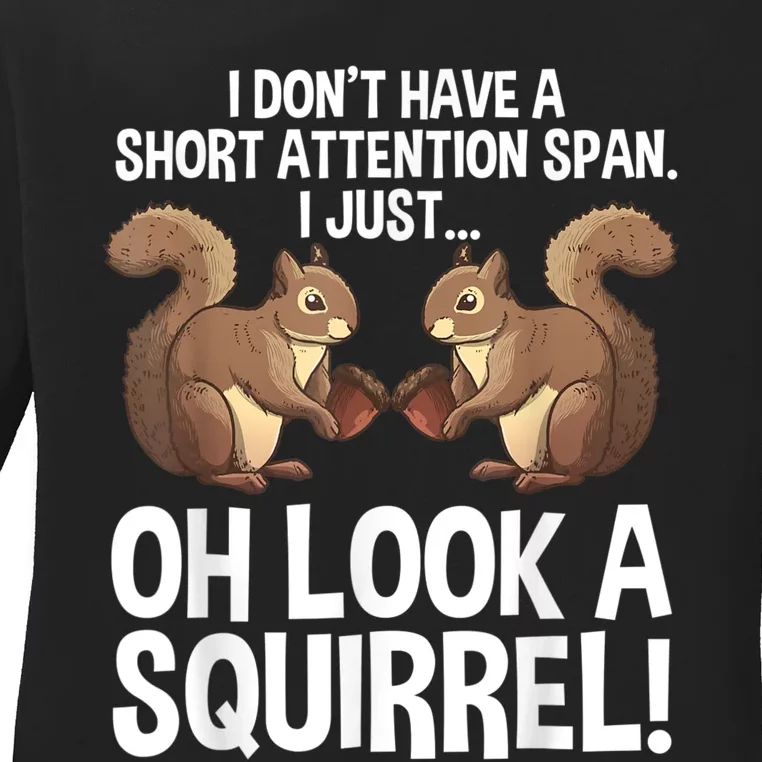 Funny ADHD Squirrel Design For Men Women Chipmunk Pet Lovers Ladies Long Sleeve Shirt