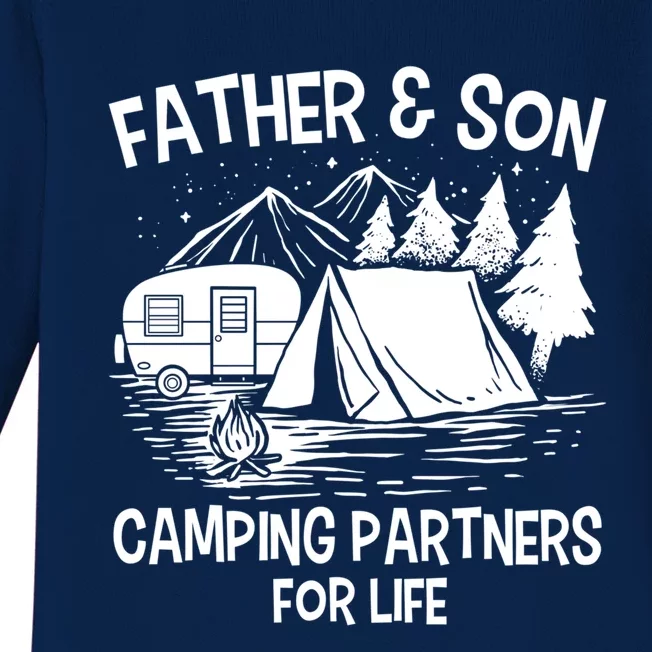 Father And Son Camping Partners For Life Gift Baby Long Sleeve Bodysuit