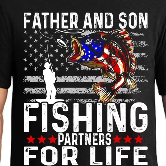 Father And Son Fishing Partners For Life Usa Flag Gift Pajama Set