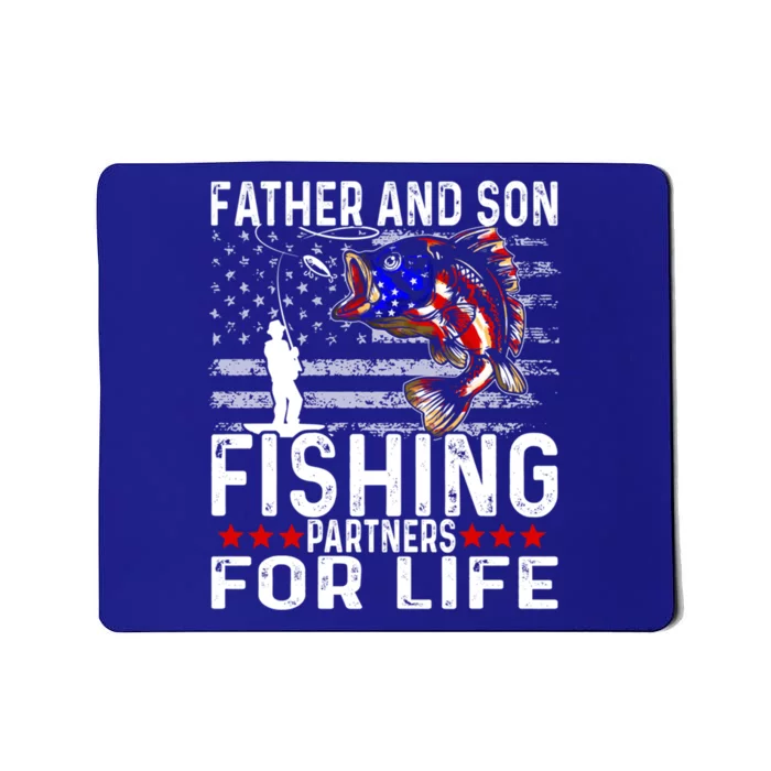 Father And Son Fishing Partners For Life Usa Flag Gift Mousepad