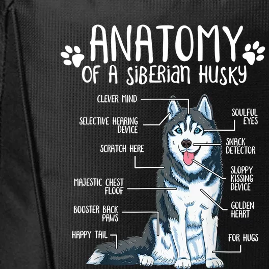 Funny Anatomy Siberian Husky Dog Lover TShirt City Backpack