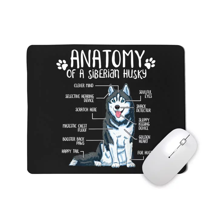 Funny Anatomy Siberian Husky Dog Lover TShirt Mousepad