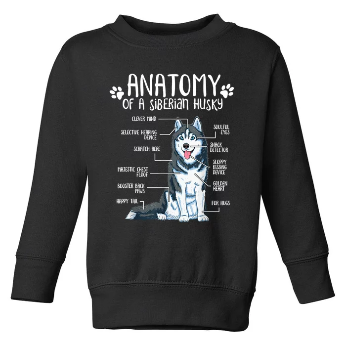 Funny Anatomy Siberian Husky Dog Lover TShirt Toddler Sweatshirt