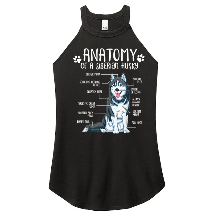 Funny Anatomy Siberian Husky Dog Lover TShirt Women’s Perfect Tri Rocker Tank