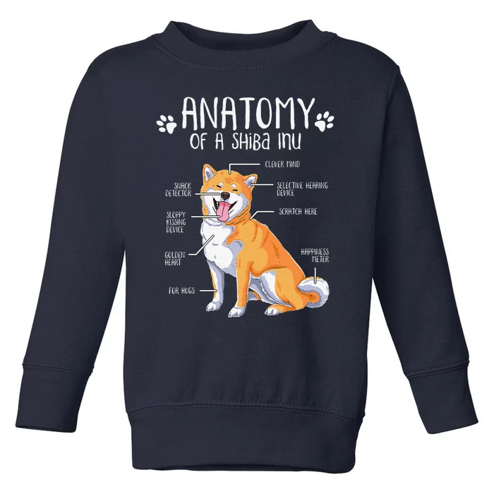 Funny Anatomy Shiba Inu Dog Lover Toddler Sweatshirt