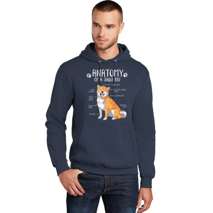 Funny Anatomy Shiba Inu Dog Lover Tall Hoodie