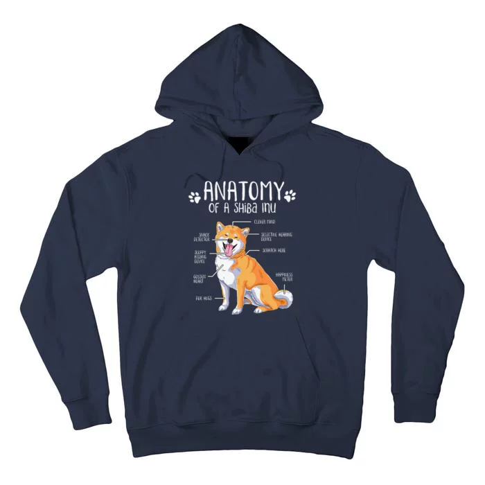 Funny Anatomy Shiba Inu Dog Lover Tall Hoodie