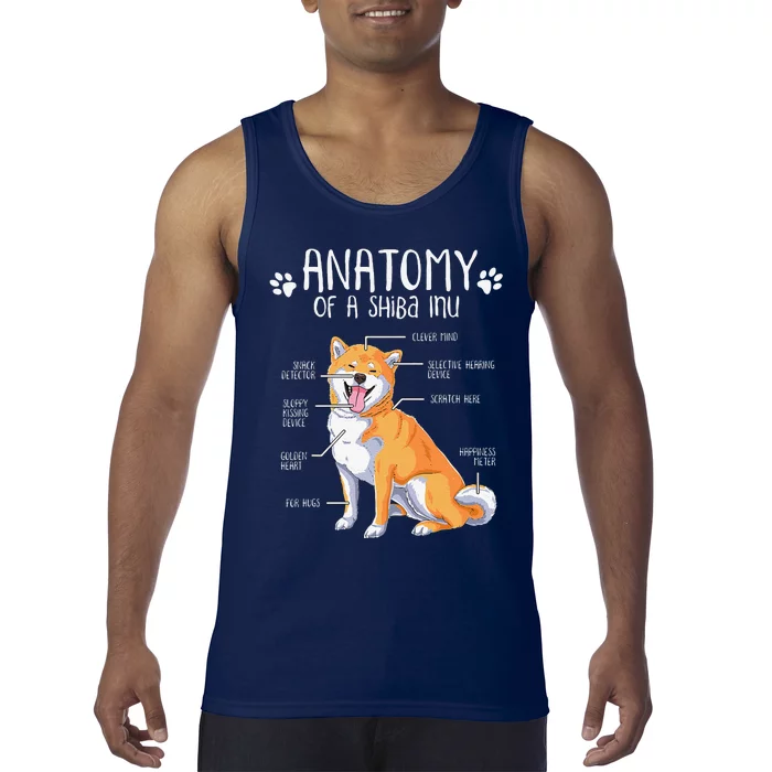 Funny Anatomy Shiba Inu Dog Lover Tank Top