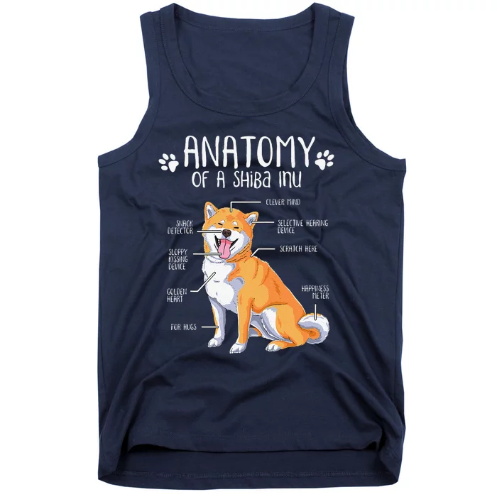 Funny Anatomy Shiba Inu Dog Lover Tank Top