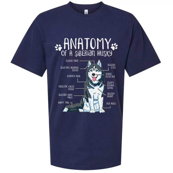 Funny Anatomy Siberian Husky Dog Lover Gift Sueded Cloud Jersey T-Shirt