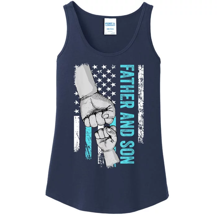 Father And Son American Flag Matching Fathers Day Father Son Ladies Essential Tank