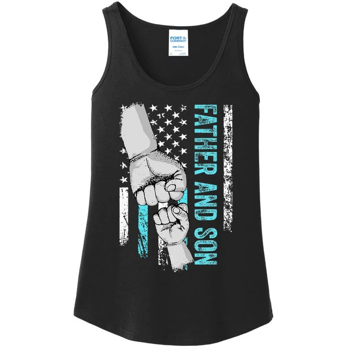 Father And Son American Flag Matching Fathers Day Father Son Ladies Essential Tank