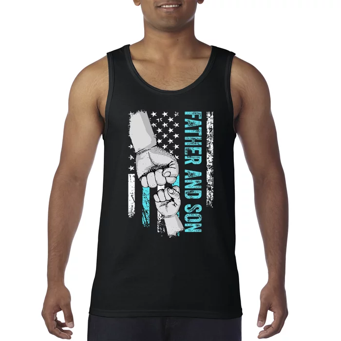 Father And Son American Flag Matching Fathers Day Father Son Tank Top