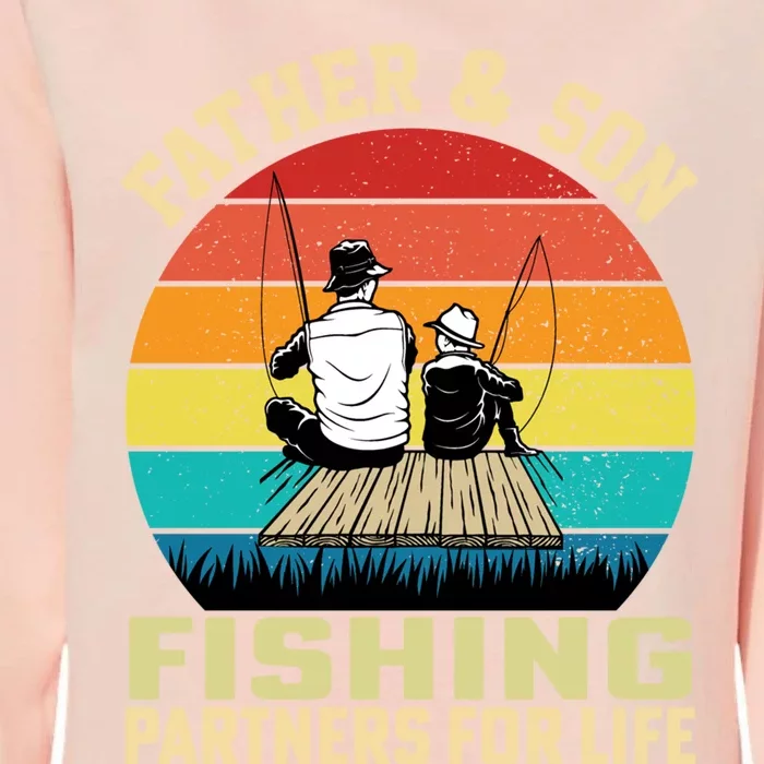 Father And Son Fishing Partner For Life Retro Matching Dad Gift Womens California Wash Sweatshirt