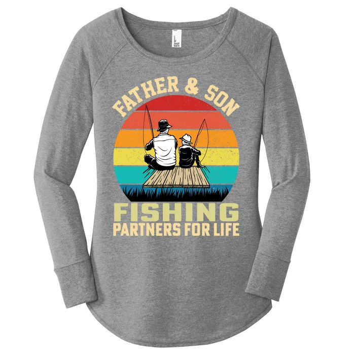 Father And Son Fishing Partner For Life Retro Matching Dad Gift Women's Perfect Tri Tunic Long Sleeve Shirt