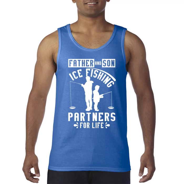 Father And Son Ice Fishing Partners For Life Funny Gift Tank Top