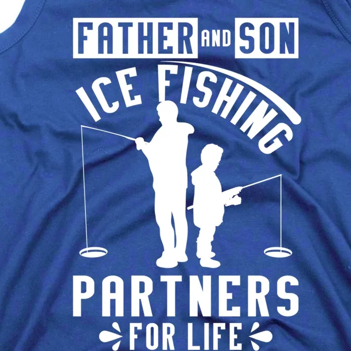 Father And Son Ice Fishing Partners For Life Funny Gift Tank Top