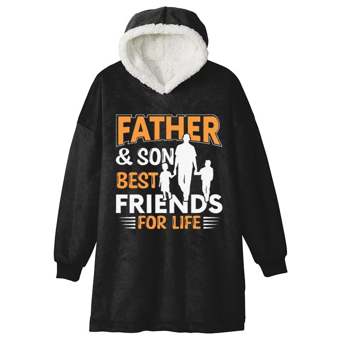 Father And Son Best Friends For Life Men Hooded Wearable Blanket