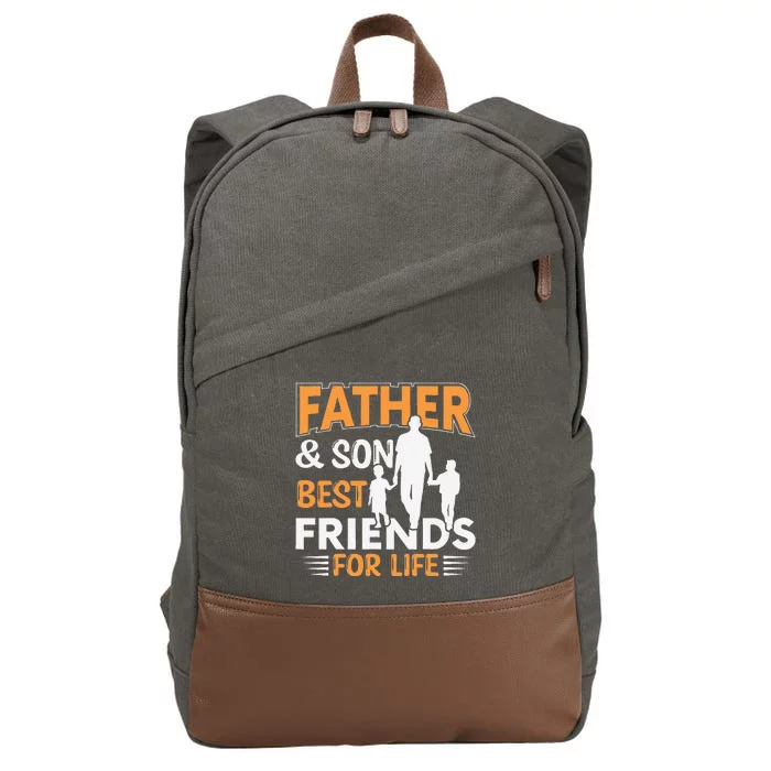 Father And Son Best Friends For Life Men Cotton Canvas Backpack