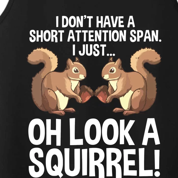 Funny ADHD Squirrel Design For Chipmunk Pet Lovers Performance Tank