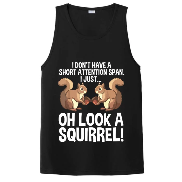 Funny ADHD Squirrel Design For Chipmunk Pet Lovers Performance Tank