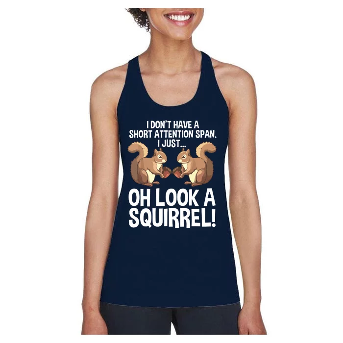 Funny ADHD Squirrel Design For Chipmunk Pet Lovers Women's Racerback Tank