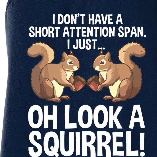 Funny ADHD Squirrel Design For Chipmunk Pet Lovers Women's Racerback Tank