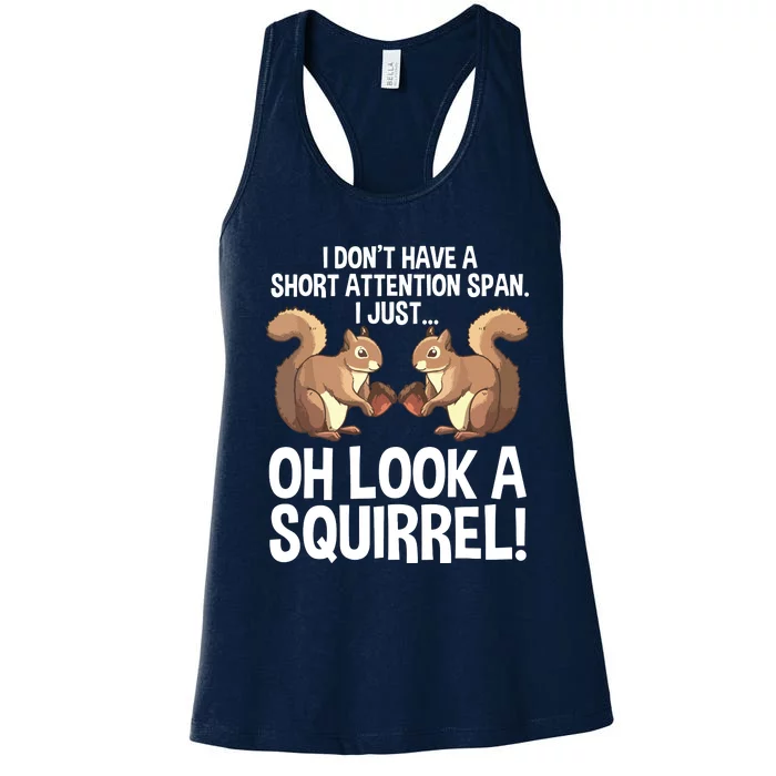 Funny ADHD Squirrel Design For Chipmunk Pet Lovers Women's Racerback Tank