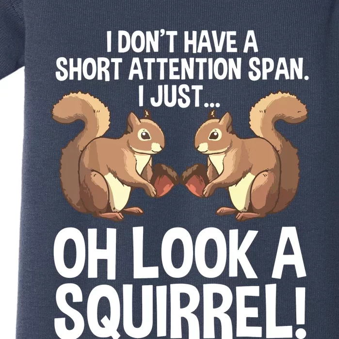 Funny ADHD Squirrel Design For Chipmunk Pet Lovers Baby Bodysuit