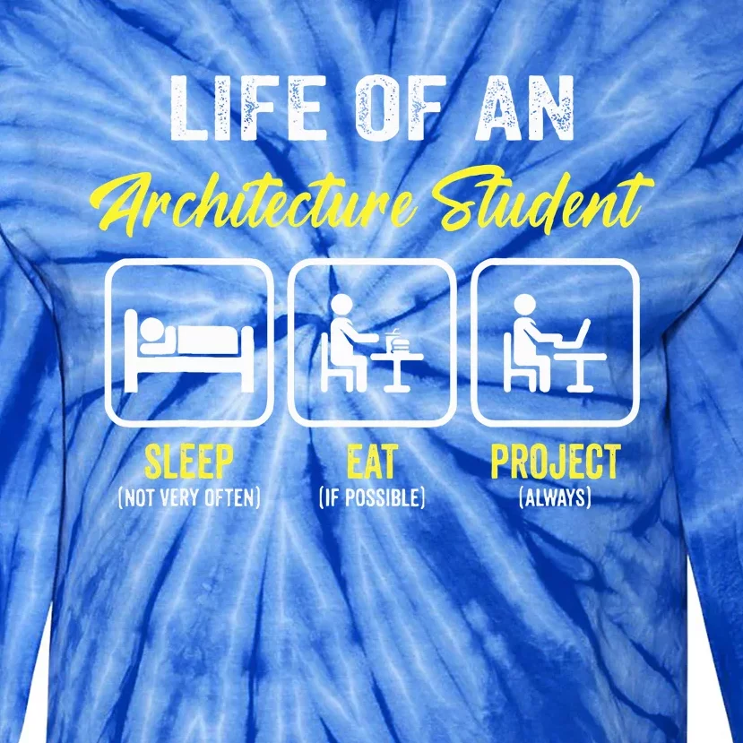 Funny Architecture Student For Architects Architecture Lover Tie-Dye Long Sleeve Shirt