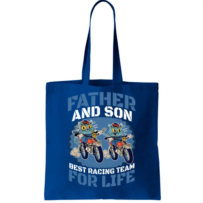 Father And Son Best Racing Team For Life Cool Gift Tote Bag