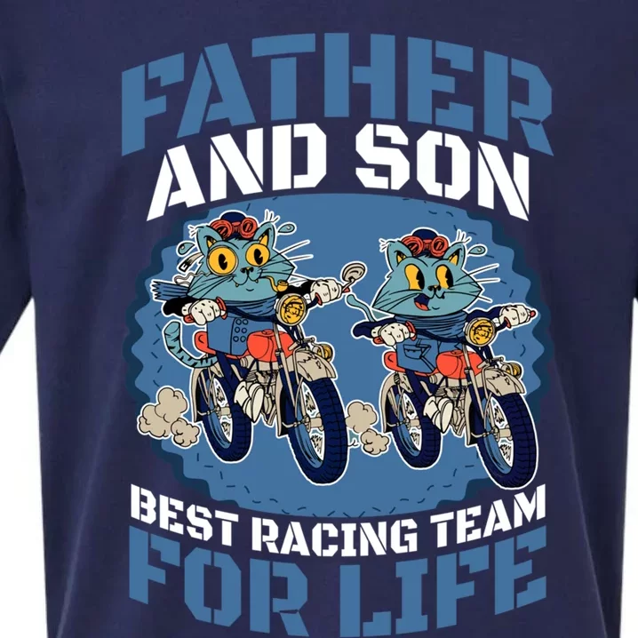 Father And Son Best Racing Team For Life Cool Gift Sueded Cloud Jersey T-Shirt