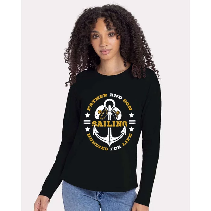 Father And Son Sailing Buddies For Life Gift Womens Cotton Relaxed Long Sleeve T-Shirt