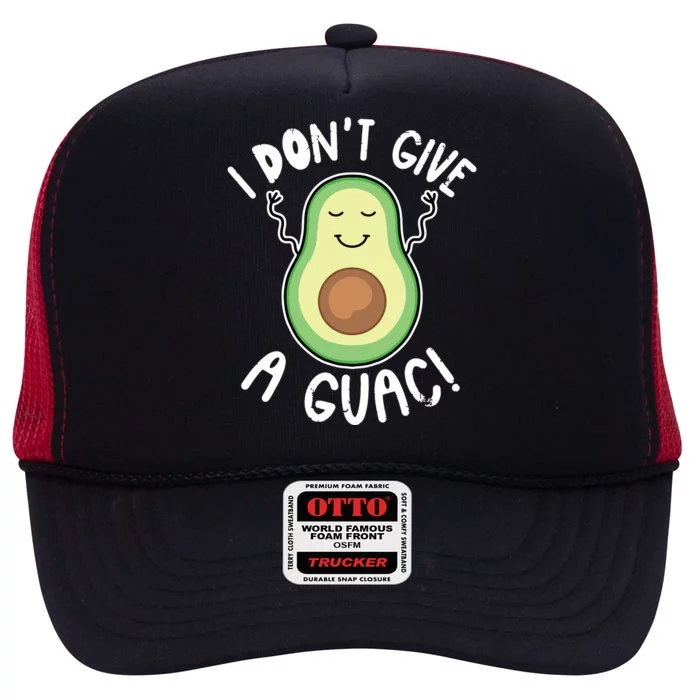 Funny Avocado Shirts I Dont Give A Guac Vegan High Crown Mesh Trucker Hat