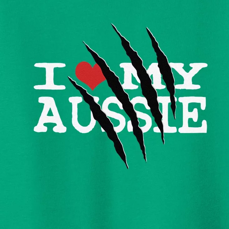 Funny Australian Shepherd I Love My Aussie Funny Aussie Toddler T-Shirt