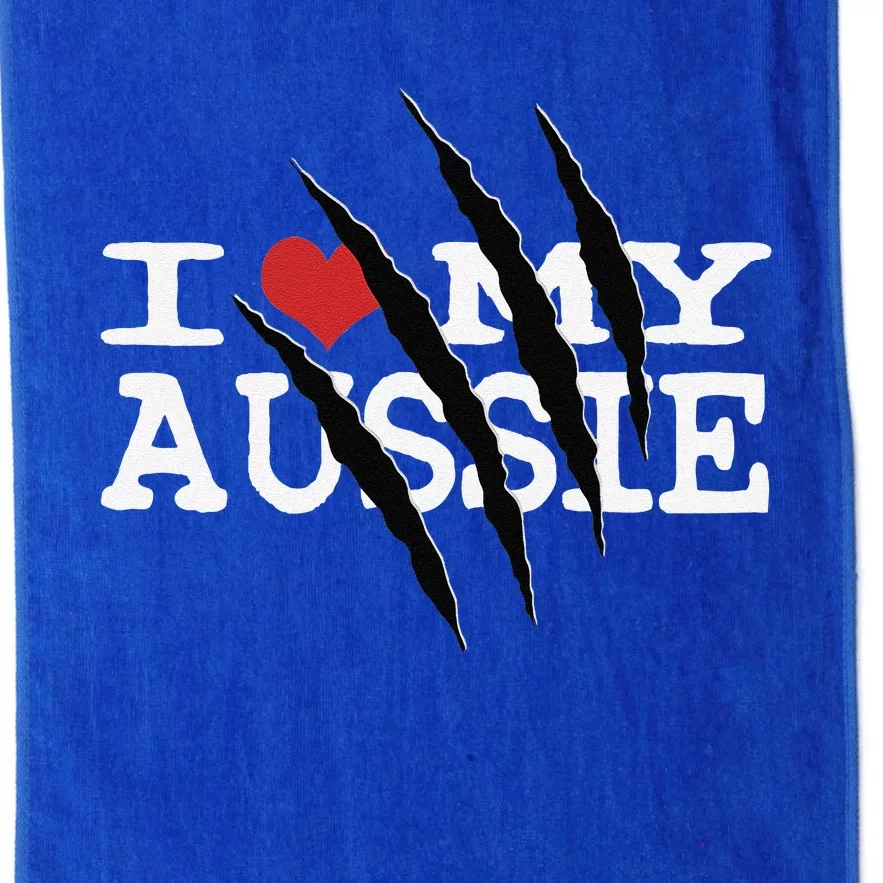 Funny Australian Shepherd I Love My Aussie Funny Aussie Platinum Collection Golf Towel