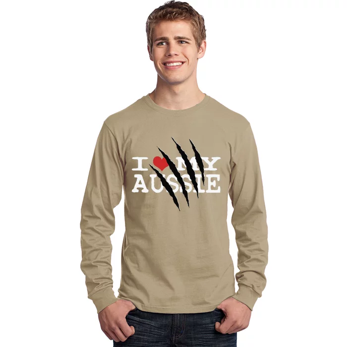 Funny Australian Shepherd I Love My Aussie Funny Aussie Long Sleeve Shirt