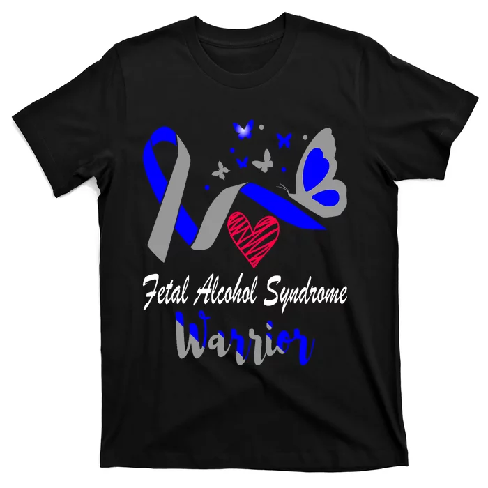 Fetal Alcohol Syndrome Warrior Butterfly Support T-Shirt