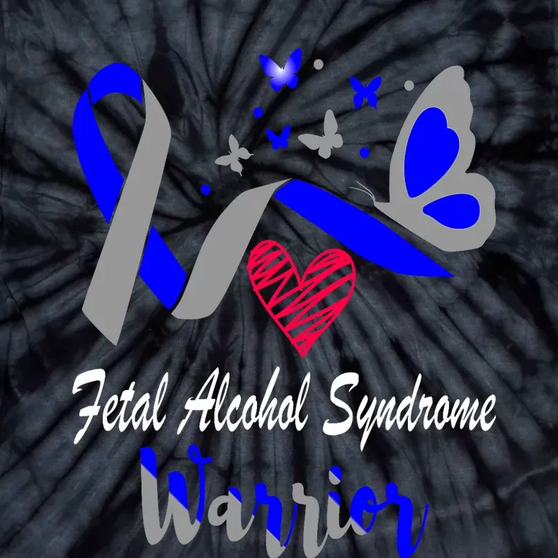 Fetal Alcohol Syndrome Warrior Butterfly Support Tie-Dye T-Shirt