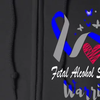 Fetal Alcohol Syndrome Warrior Butterfly Support Full Zip Hoodie