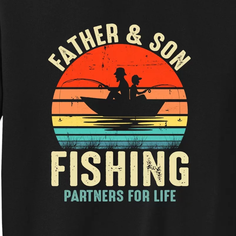 Father And Son Fishing Partner For Life Retro Matching Dad Sweatshirt