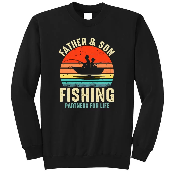 Father And Son Fishing Partner For Life Retro Matching Dad Sweatshirt