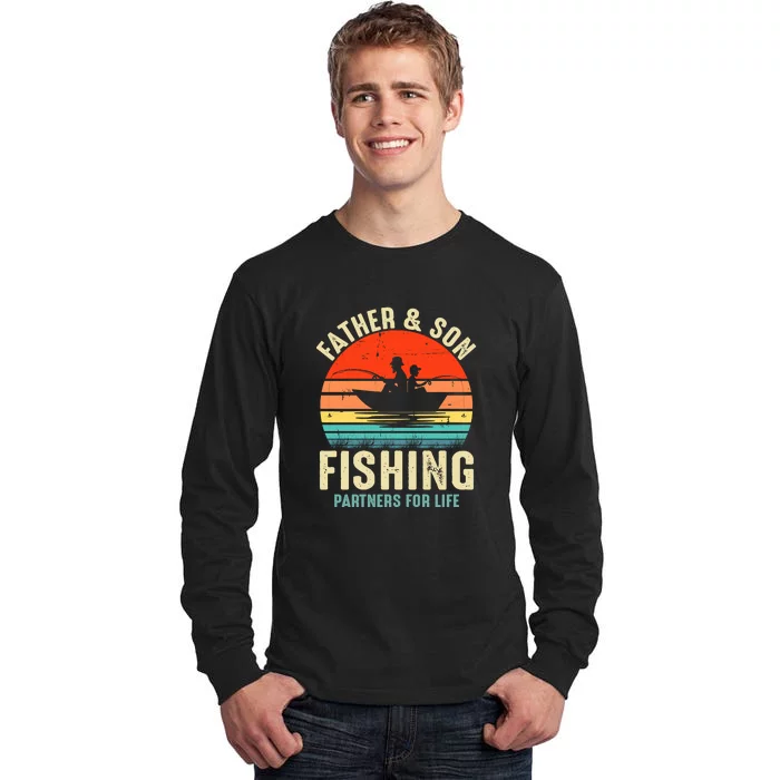 Father And Son Fishing Partner For Life Retro Matching Dad Tall Long Sleeve T-Shirt