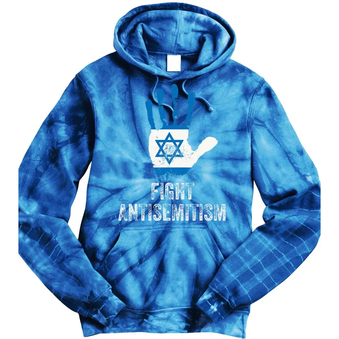 Fight Antisemitism Stop the Hate Jewish Pride Tie Dye Hoodie