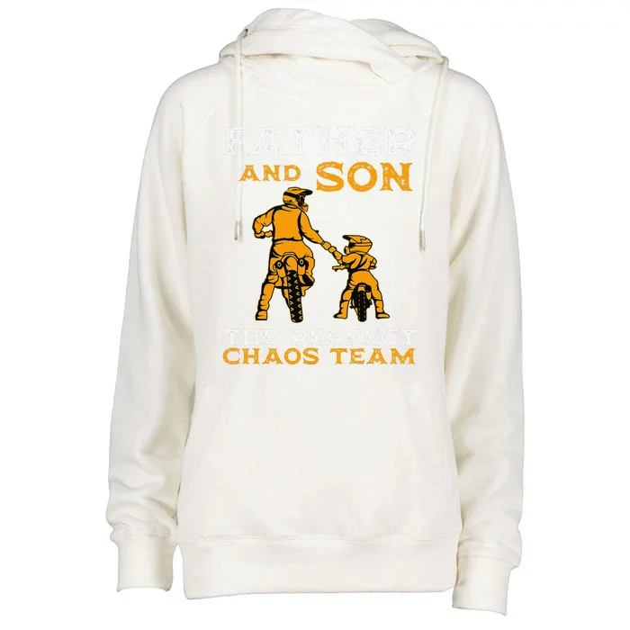 Father And Son Team Fathers Day Womens Funnel Neck Pullover Hood