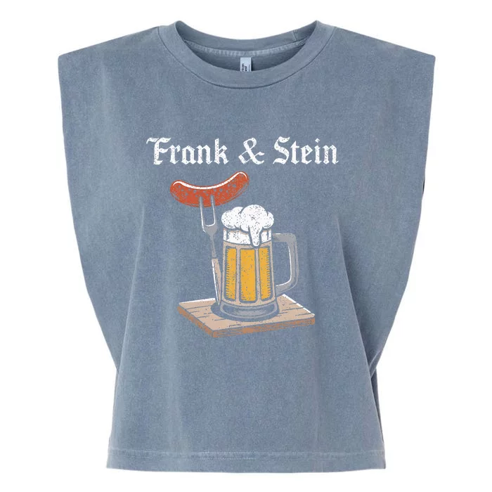 Frank And Stein German Beer Drinking Oktoberfest Garment-Dyed Women's Muscle Tee