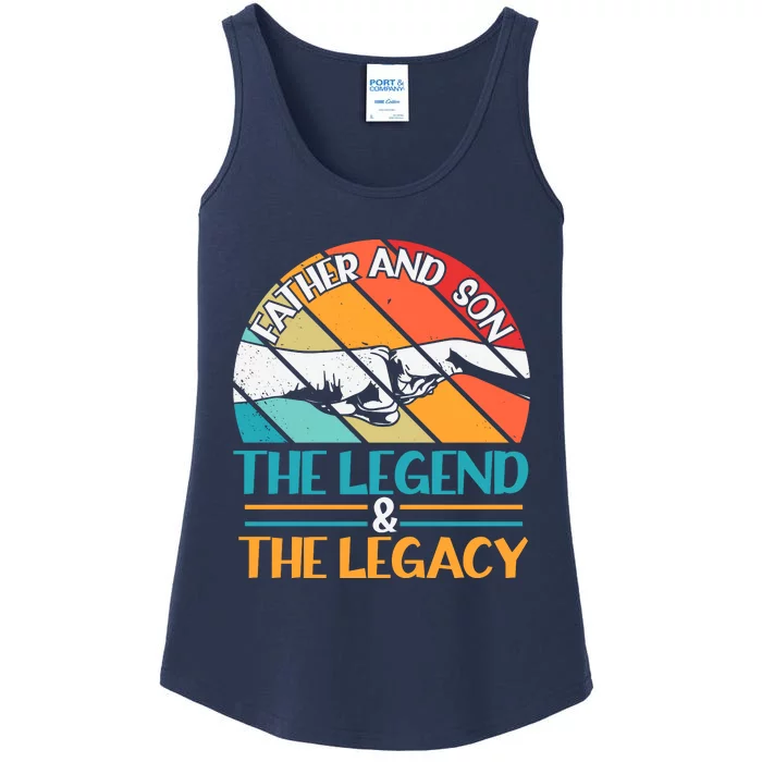 Father And Son The Legend The Legacy Retro Vintage Ladies Essential Tank